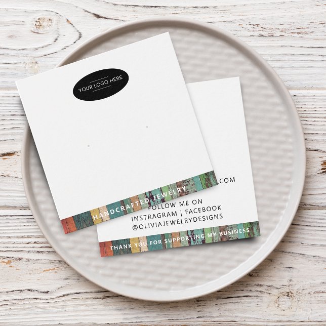 Carte de Présentation de Boucles d'Oreilles Chic a (Chic Add Your Logo Stud Earring Display Card)