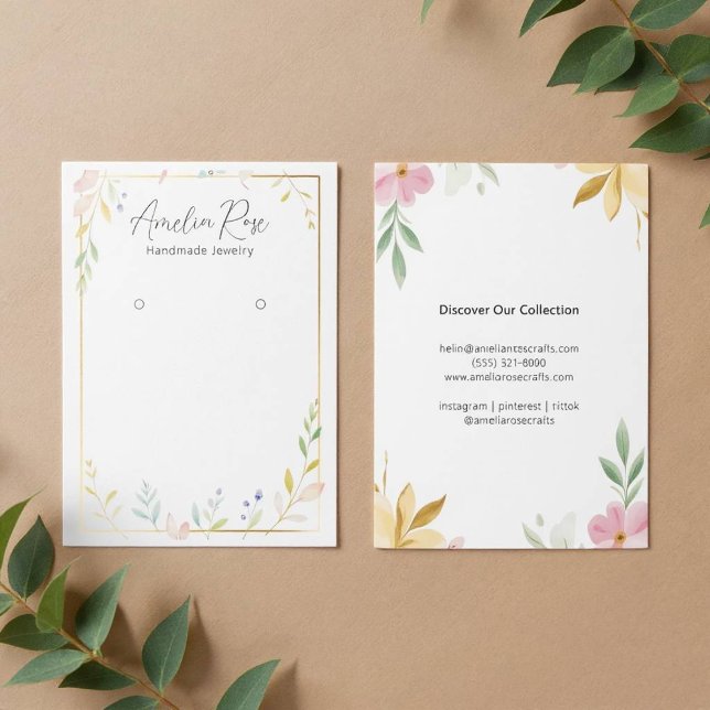 Carte de Présentation de Boucles d'Oreilles Floral (Chic Floral Earring Stand)