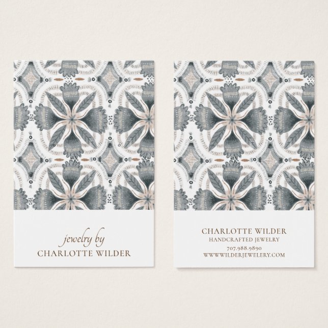 Carte de Présentation de Boucles d'Oreilles Formes (Devant & derrière)