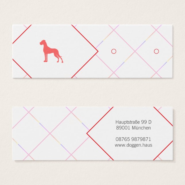 Carte de présentation de boucles d'oreilles Grand  (Devant & derrière)