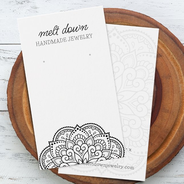 Carte de présentation de boucles d'oreilles mandal (Modern Mandala Earring Jewelry Display Card)