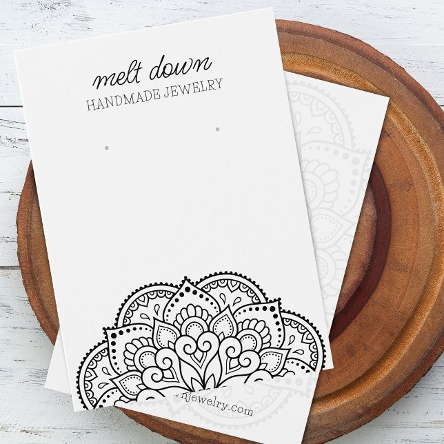 Carte de présentation de boucles d'oreilles mandal (Modern Mandala Earring Jewelry Display Card)