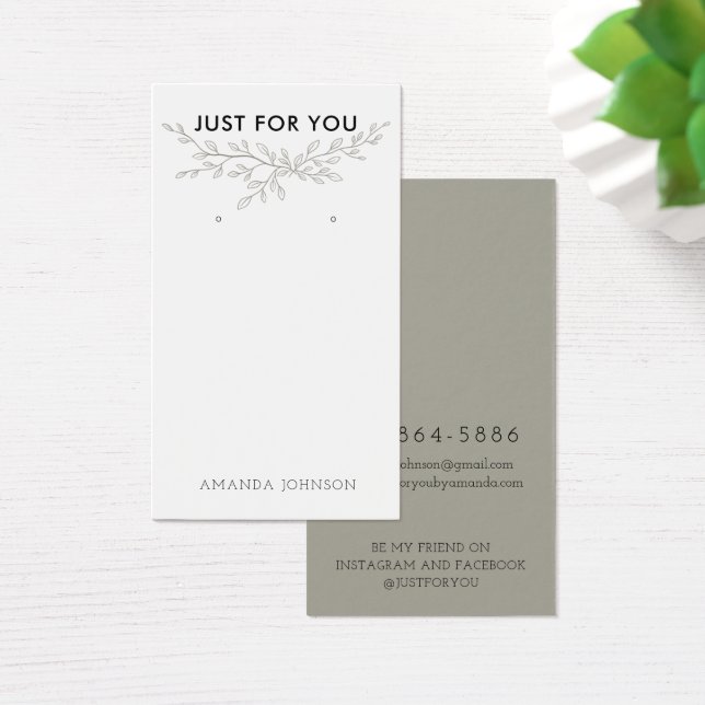 Carte de présentation de boucles d'oreilles modern (Bureau)