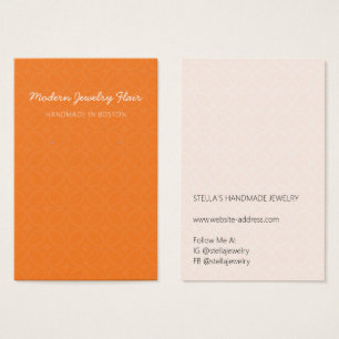 Carte de Présentation de Boucles d'Oreilles Orange