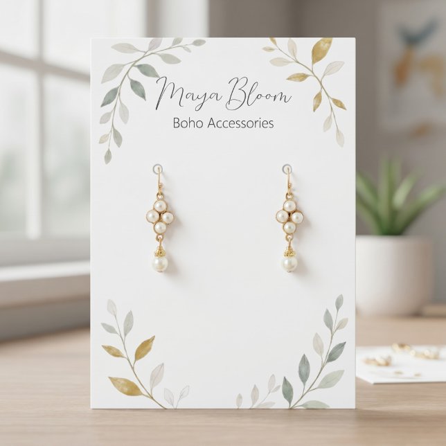 Carte de Présentation de Boucles d'Oreilles Person (Earrings With Foliage)