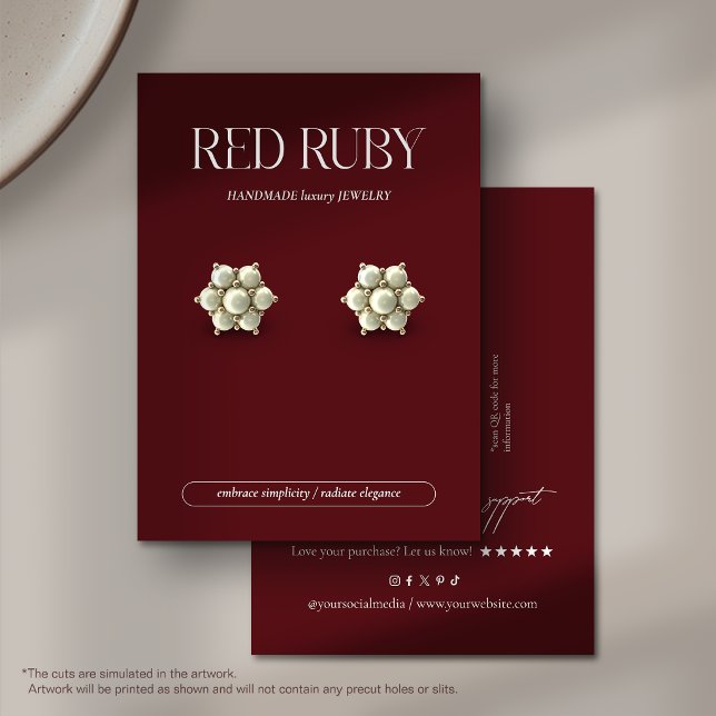 Carte de Présentation de Boucles d'Oreilles Rouge  (Créateur téléchargé)