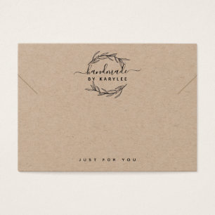 Carte de présentation de bracelet avec feuille de