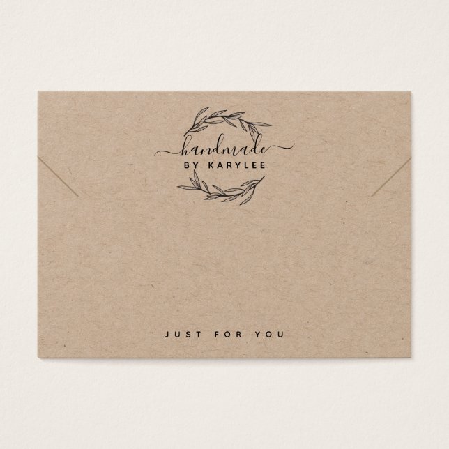 Carte de présentation de bracelet avec feuille de  (Devant)