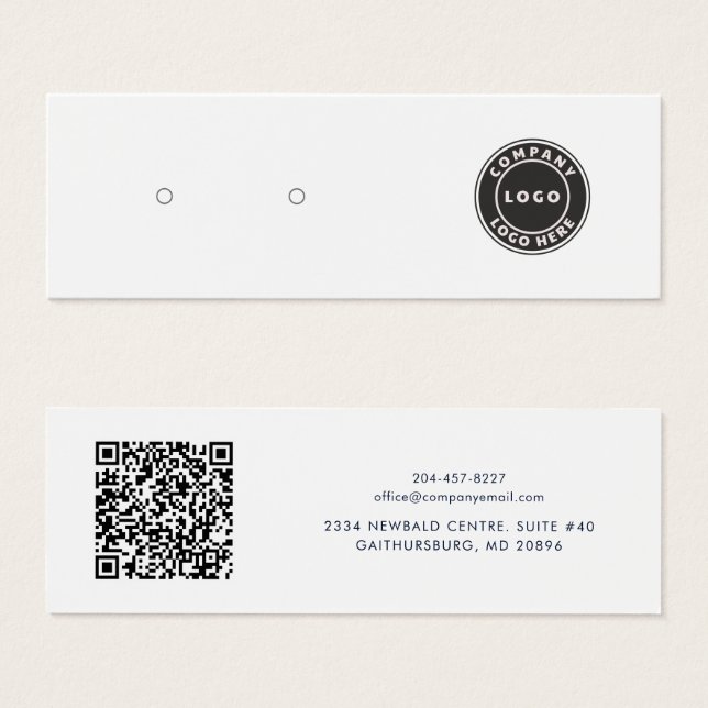 Carte de présentation de code QR de logo d'entrepr (Devant & derrière)