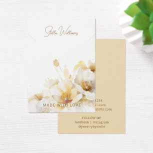 Carte de présentation de collier en fleurs élégant