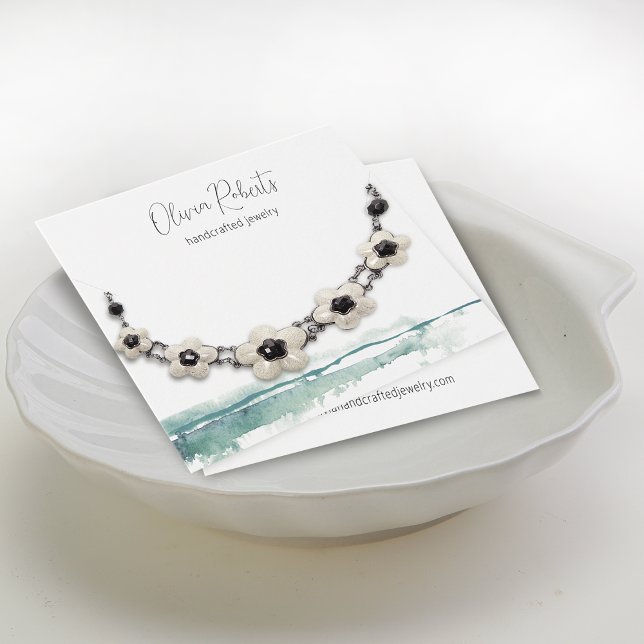 Carte de présentation de collier et bracelet à écr (Modern Script Necklace Bracelet Display Card)