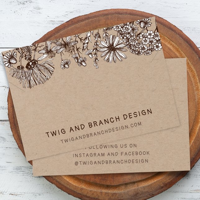 Carte de Présentation de Collier et Bracelet Fleur (Wild Flowers Necklace Bracelet Display Card)