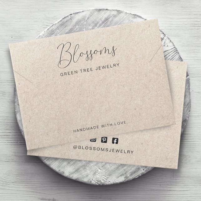 Carte de présentation de collier et de bracelet en (Printed Kraft Paper Necklace Bracelet Personalized Display Card)