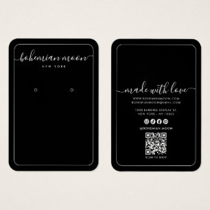 Carte de présentation d'oreilles moderne en noir e