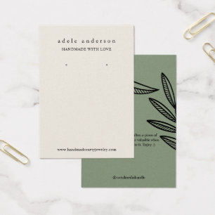 Carte de présentation pour bijoux de feuille terre