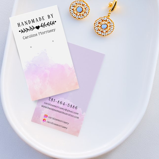 Carte de présentation pour boucles d'oreilles avec (Watercolor Splash Earring Display Card)