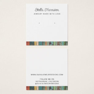 Carte de présentation pour boucles d'oreilles clou