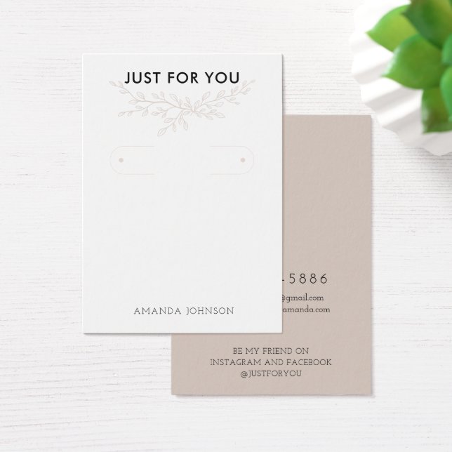 Carte de présentation pour boucles d'oreilles en c (Bureau)