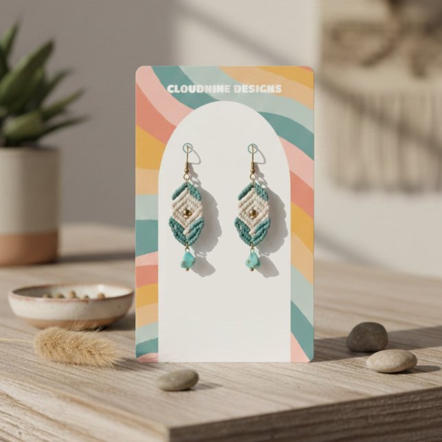 Carte de présentation pour boucles d'oreilles et c (Rainbow Wave Earring Arch Necklace Jewelry Display Card
)