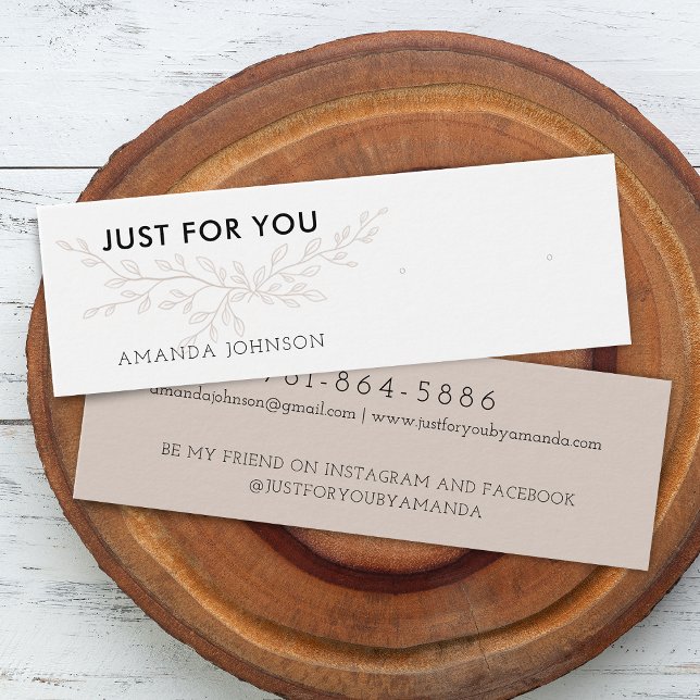 Carte de présentation pour boucles d'oreilles mode (Modern Branch Earthy Stud Earring Display Card)