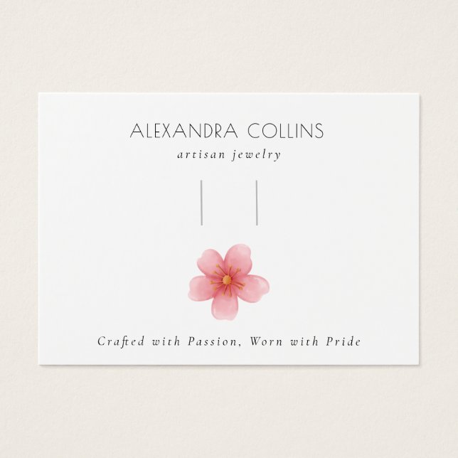 Carte de présentation pour pince à cheveux florale (Devant)