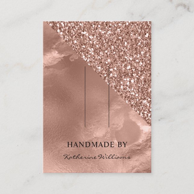 Carte de présentation pour pince à cheveux | Rose  (Devant)