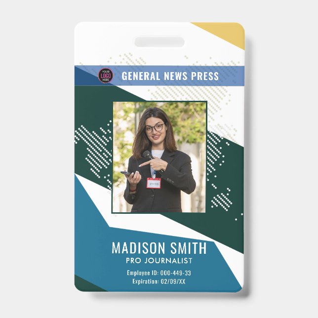 Carte de presse photographe ID  Badge (Avant)