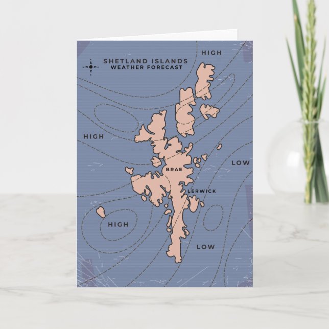 Carte de prévision météorologique des îles Shetlan (Devant)