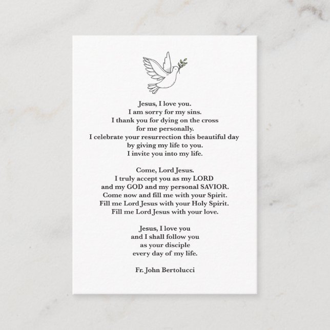 Carte de prière (Devant)