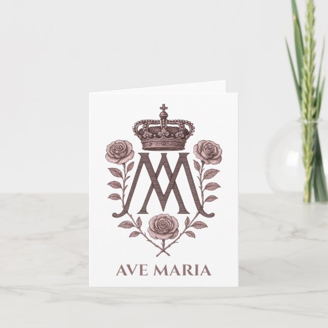 Carte de prière Auspice Maria Ave Maria  (Devant)