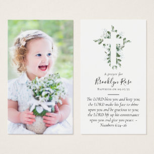 Carte de prière Baptême photo complète