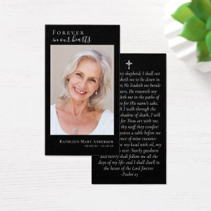Carte de prière Black Photo Memorial