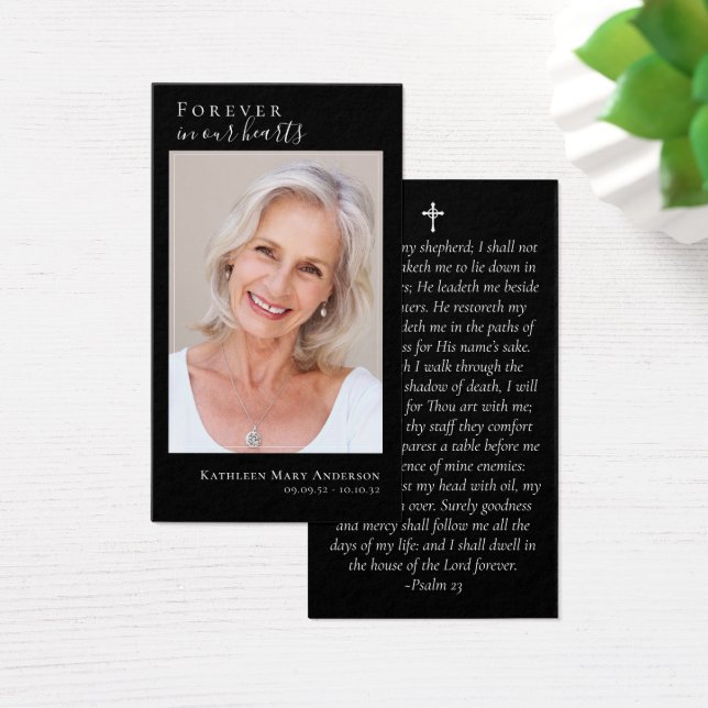 Carte de prière Black Photo Memorial (Bureau)