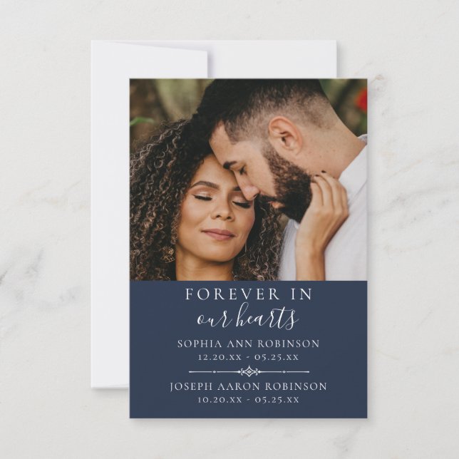 Carte de prière bleue aux funérailles commémorativ (Devant)