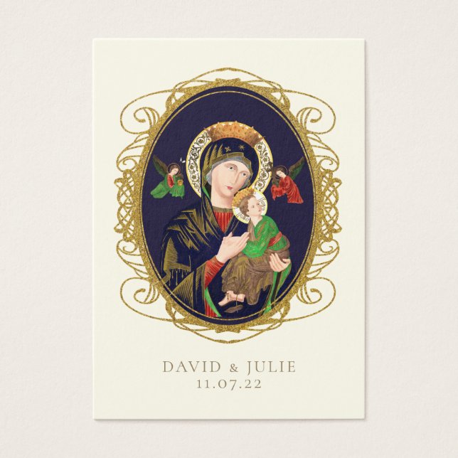 Carte de prière catholique de mariage de la Vierge (Devant)