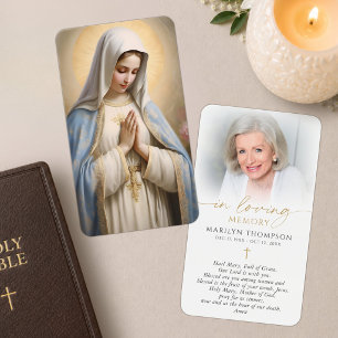 Carte de prière catholique religieuse Vierge Marie
