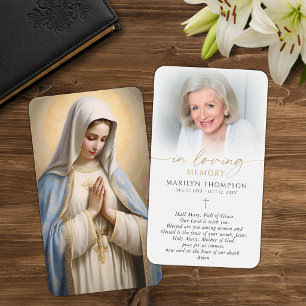 Carte de prière catholique religieuse Vierge Marie