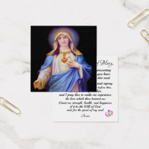 Carte de prière Coeur Immaculé de Marie