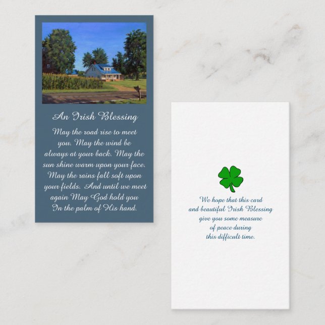 Carte de prière commémorative Bénédiction (Devant / Derrière)