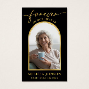 Carte de prière commémorative Black Gold Photo Fun