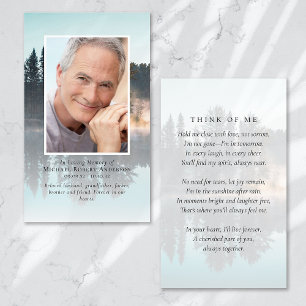 Carte de prière commémorative de la forêt photogra