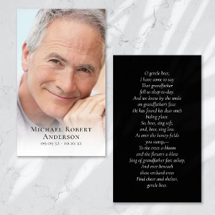 Carte de prière commémorative de Sympathy simple P