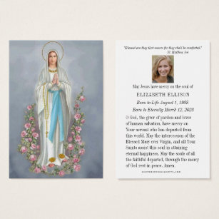 Carte de prière commémorative des funérailles cath