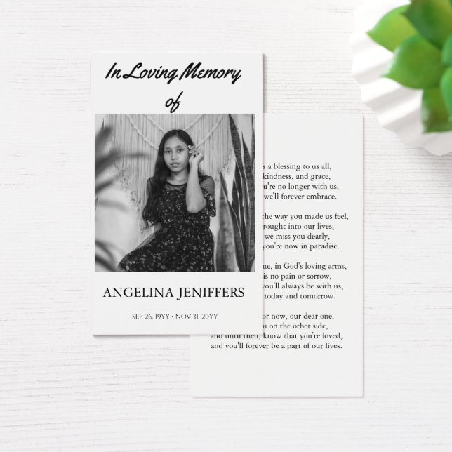 Carte de prière commémorative des funérailles cath (Bureau)