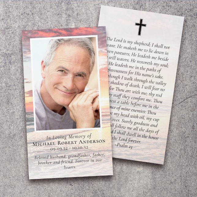 Carte de prière commémorative du coucher du soleil (Créateur téléchargé)