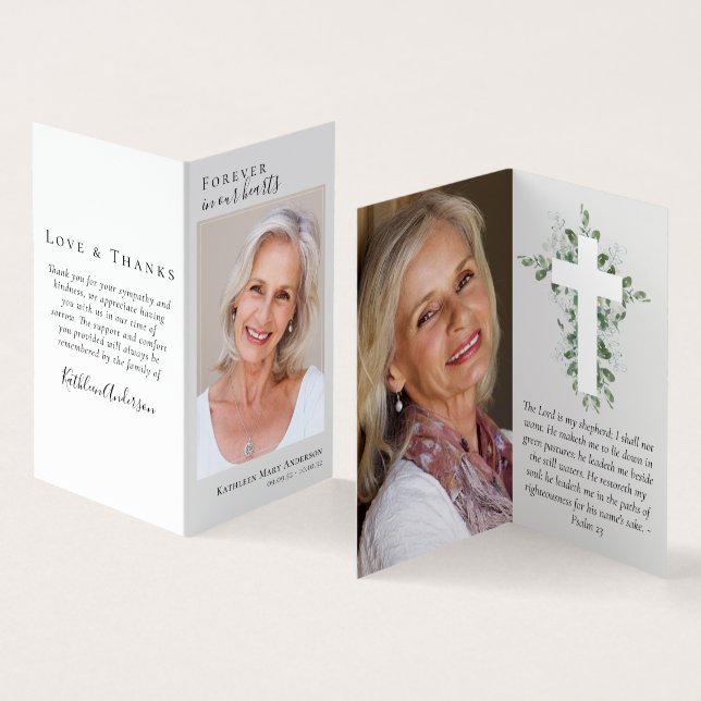 Carte de prière commémorative Folever in Our Heart (Intérieur et extérieur)