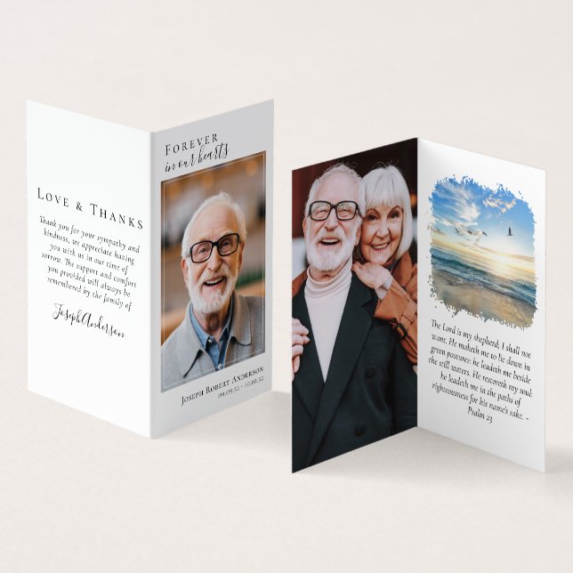 Carte de prière commémorative Folever in Our Heart (Intérieur et extérieur)