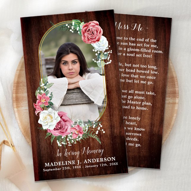 Carte de prière commémorative Photo Pays Funéraill (Créateur téléchargé)