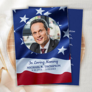 Carte de prière commémorative vétéran Photo Drapea