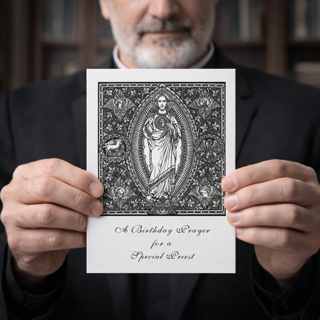 Carte de prière d'anniversaire Prêtre catholique S (Créateur téléchargé)